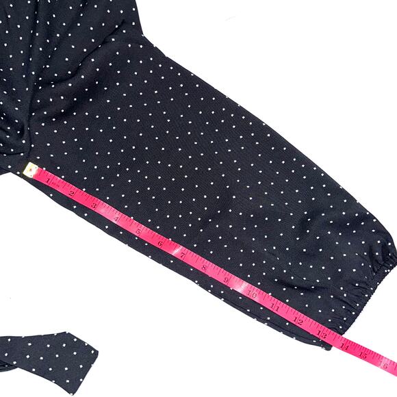 NWT Loft Outlet Grey & White Polka Dot Faux Wrap Mini Dress Size 10 - Picture 12 of 12